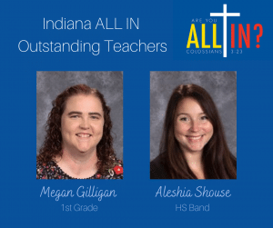Christian Academy School System | Christian Academy of Indiana | 2021-2022 ALL IN! Annual Fund Outstanding Teachers
