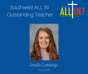 Christian Academy School System | Christian Academy of Louisville | Southwest Campus | 2021-2022 ALL IN! Annual Fund Outstanding Teacher