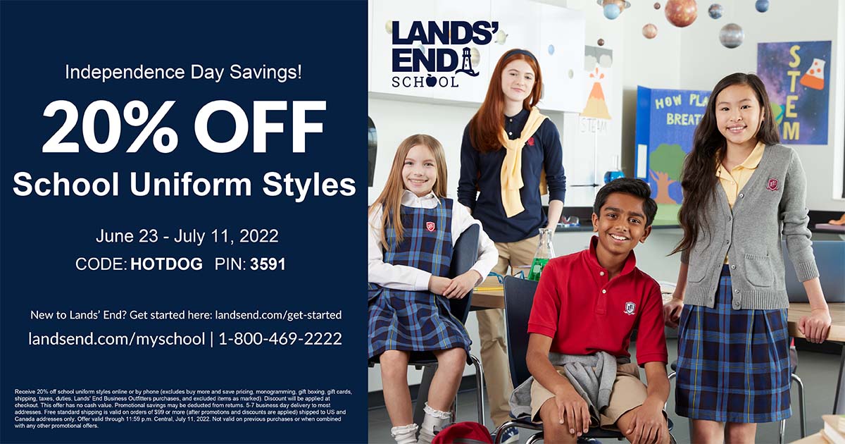 Christian Academy School System | Lands' End | Uniforms | June 23 - July 11 | Independence Day Sale