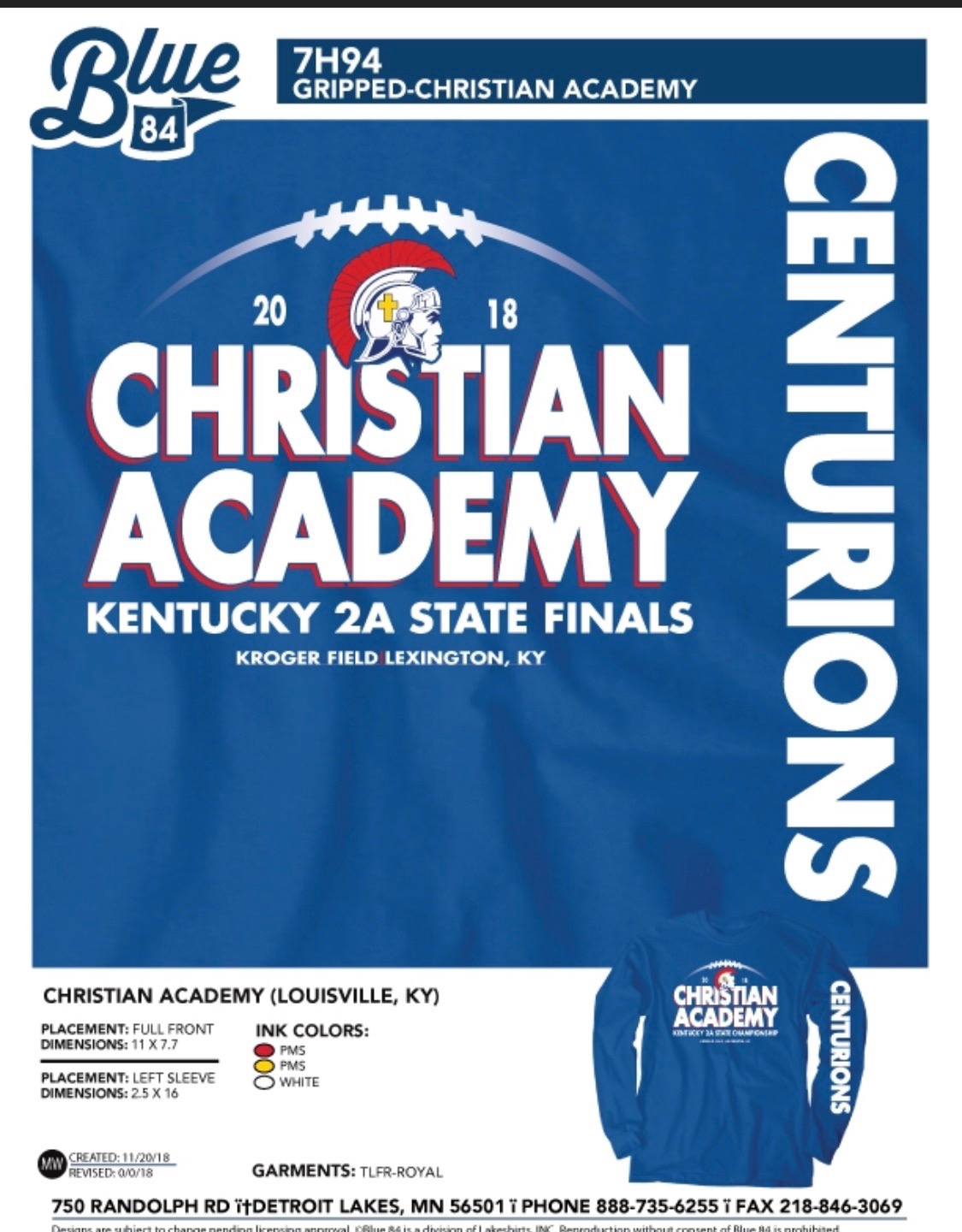 Christian Academy School System | Christian Academy of Louisville | Centurions | 2018 2A State Finals