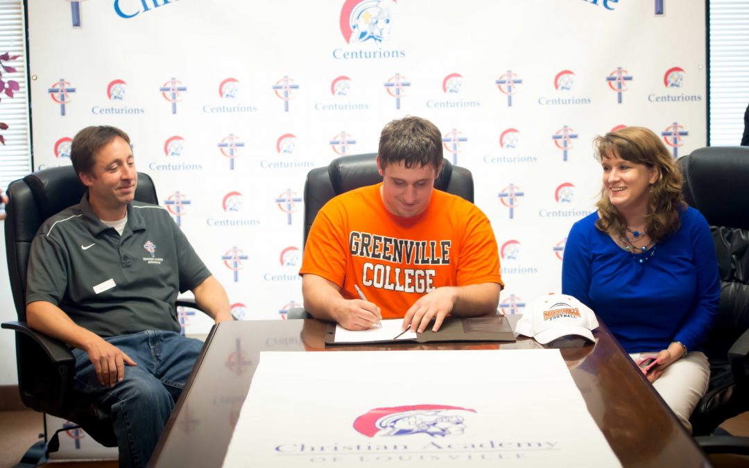 Zach Page Signs to Play Football at Greenville College