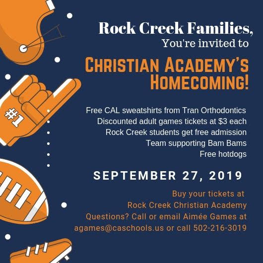 Christian Academy School System | Christian Academy of Louisville | Rock Creek Campus | Christian Academy Homecoming | September 27