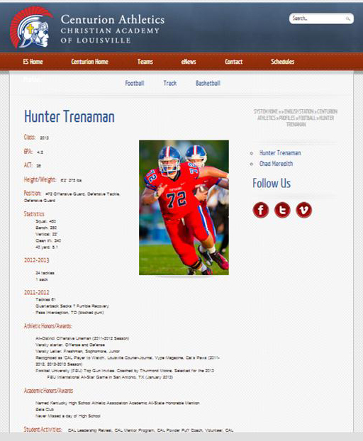 Athlete Profiles Now Online