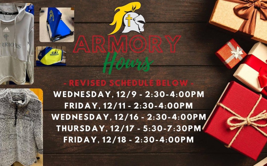 Christian Academy School System | Christian Academy of Indiana | Athletics | Armory Holiday Hours 2020