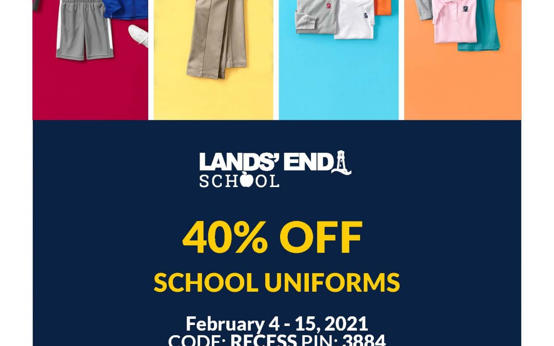 40% Off Lands’ End School Uniforms, February 4-15