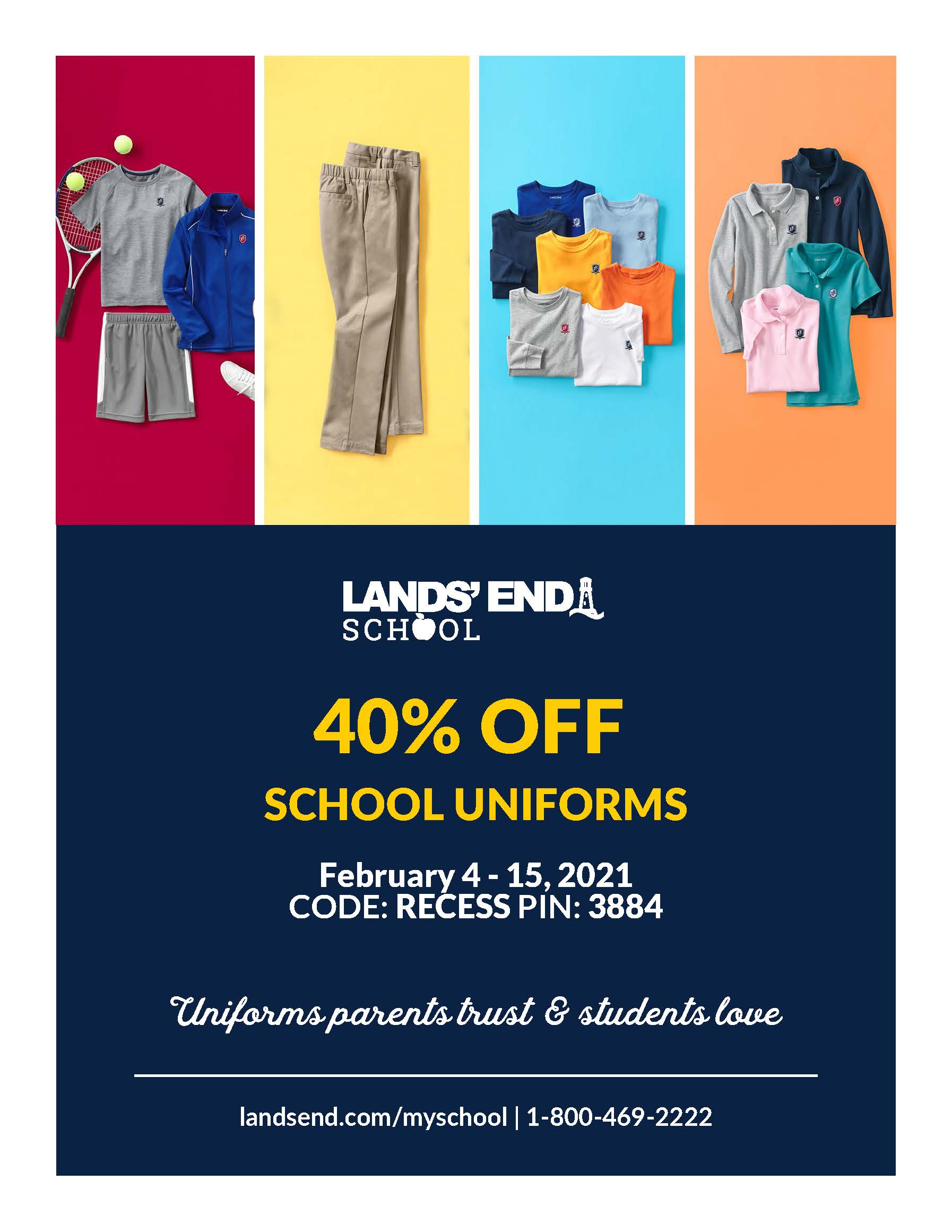 Christian Academy School System | Lands' End School Uniforms | 40% OFF | February 4-15