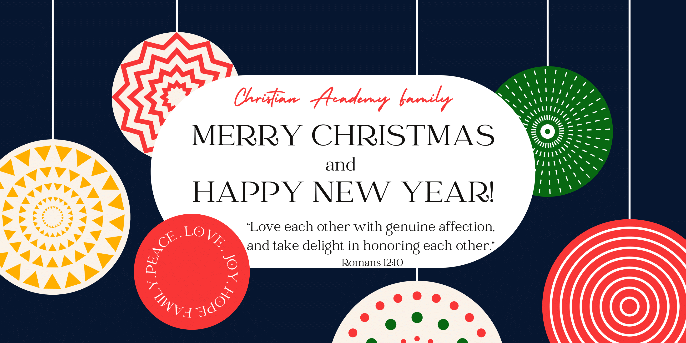 Christian Academy School System | Merry Christmas and Happy New Year!