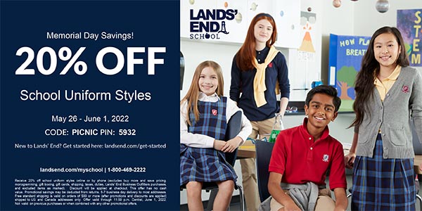 Christian Academy School System | Lands' End Sale | May 26 - June 1