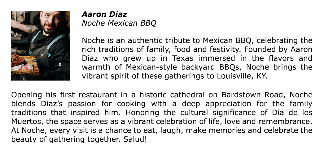 Christian Academy School System | Support | 2025 Gala | Featured Chef | Aaron Diaz | Noche Mexican BBQ