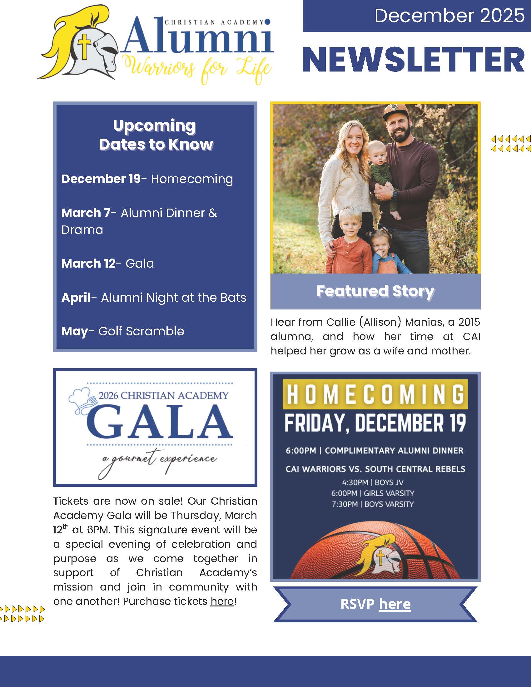 Christian Academy of Indiana Alumni Newsletter December 2025