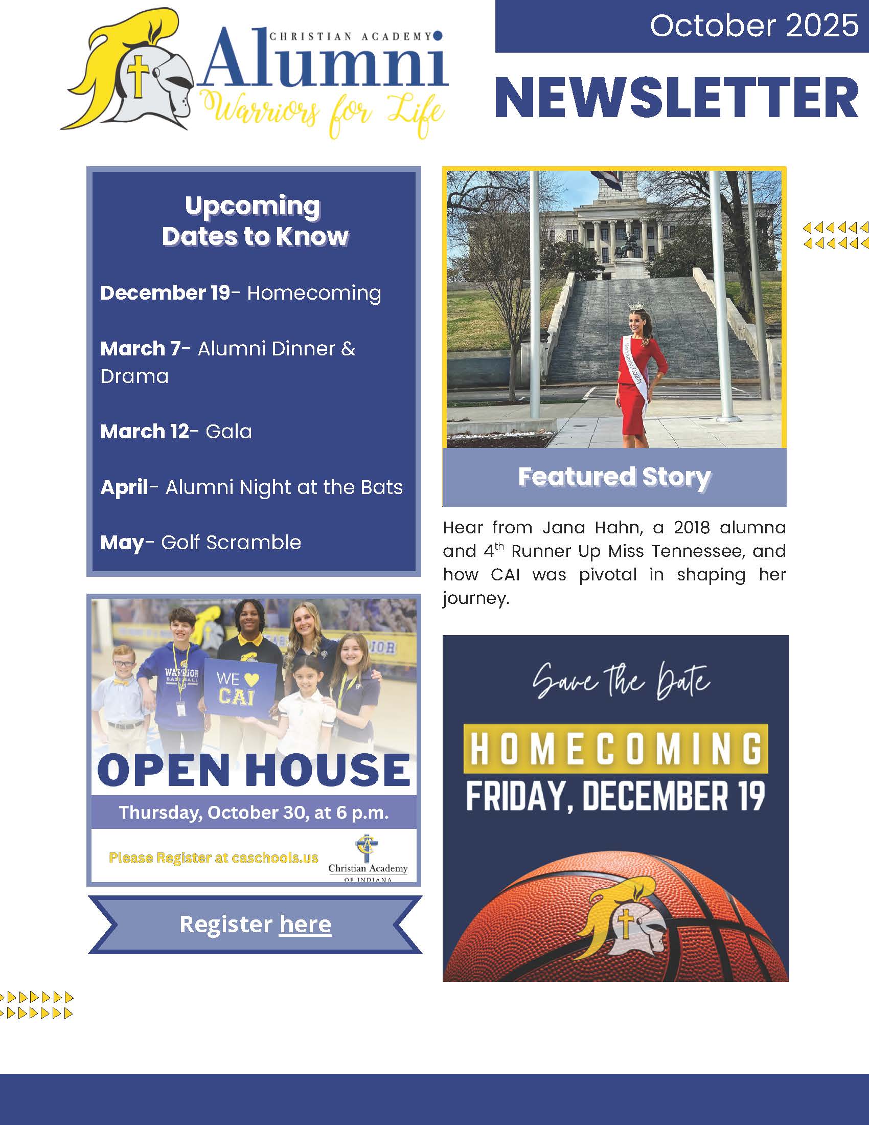 Christian Academy of Indiana Alumni Newsletter October 2025