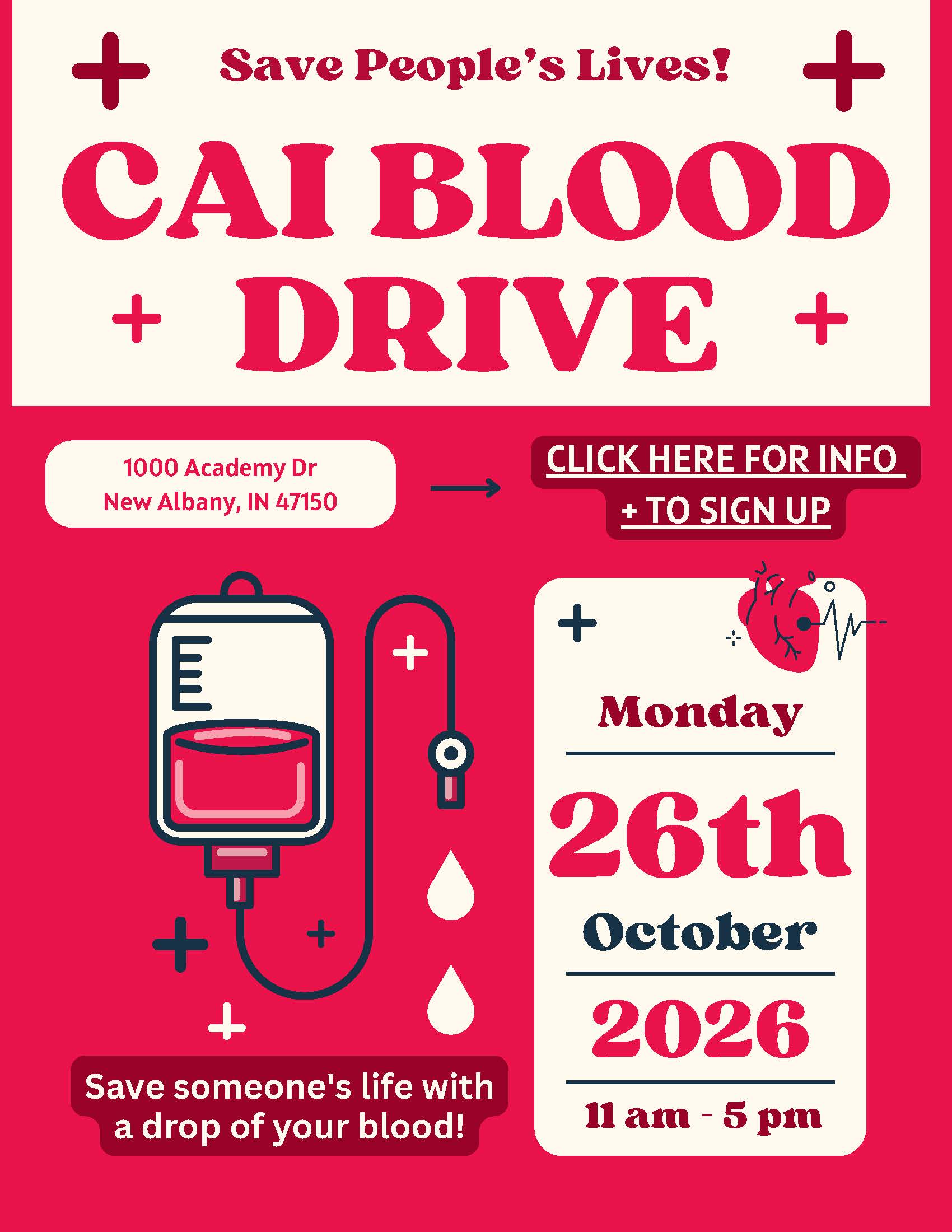 Christian Academy of Indiana Blood Drive in Partnership with the American Red Cross October 26