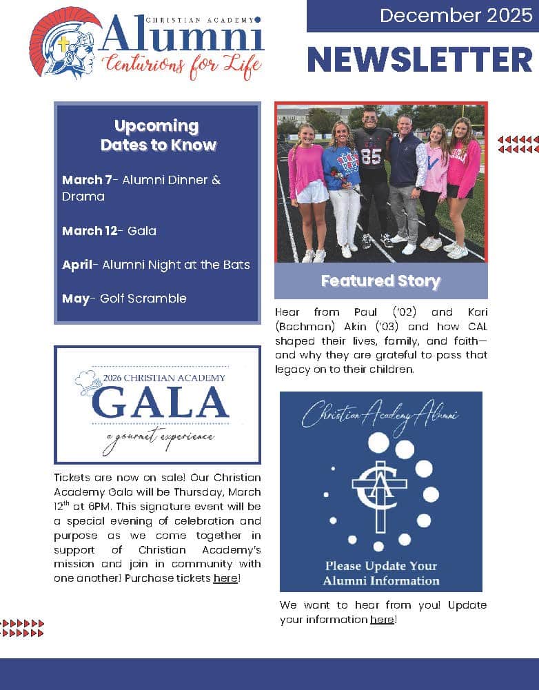 Christian Academy of Louisville Alumni Newsletter December 2025