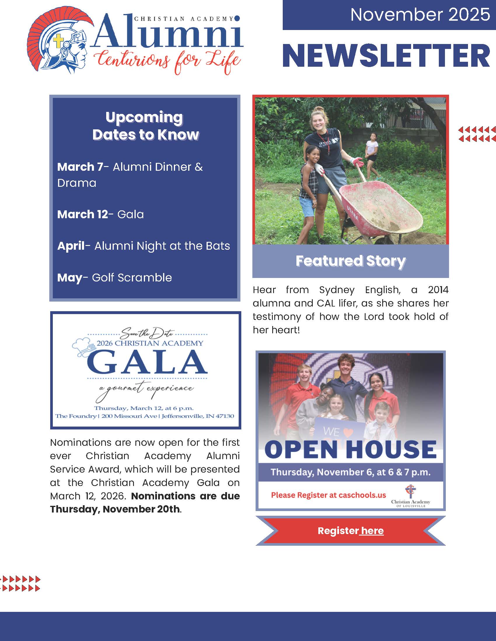 CAL Alumni Newsletter- November 2025_Page_1 Christian Academy of Louisville Alumni Newsletter November 2025
