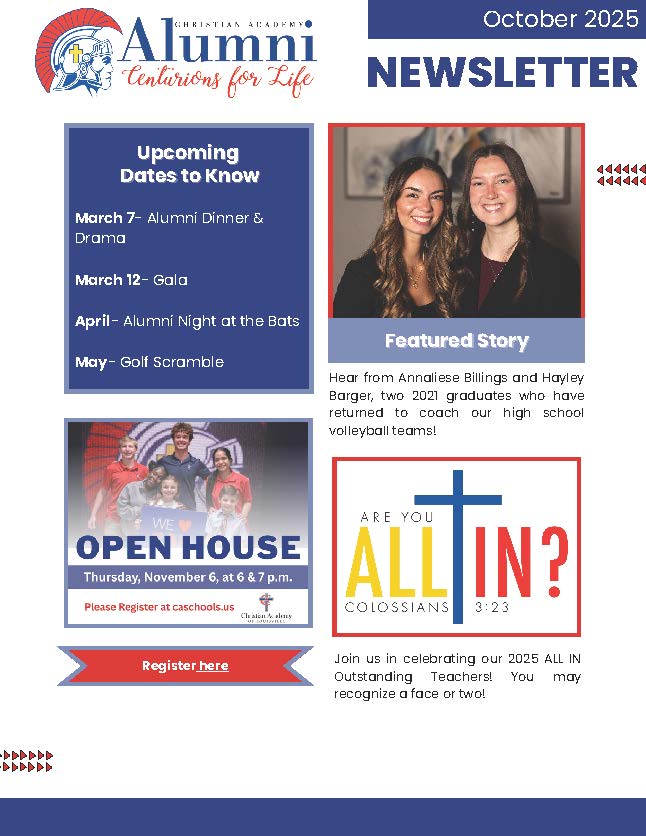 Christian Academy of Louisville Alumni Newsletter October 2025