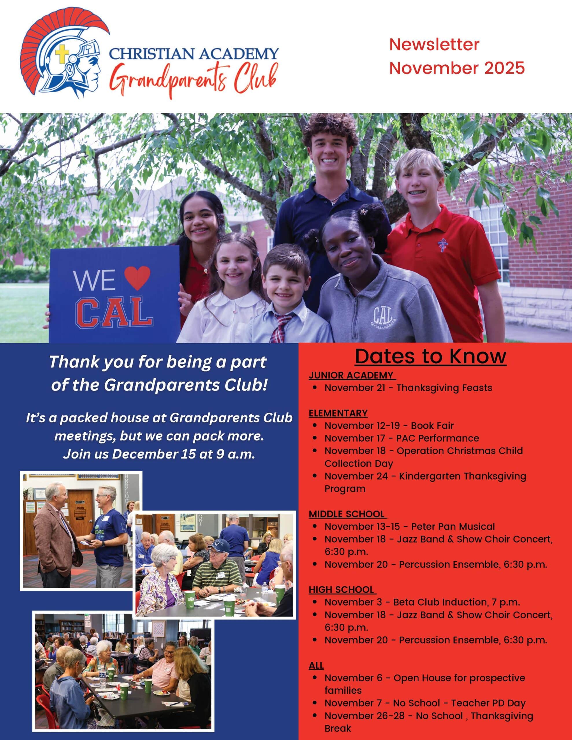 CAL Grandparents Club Newsletter November 2025 v2_Page_01 Christian Academy of Louisville Grandparents Club Newsletter November 2025