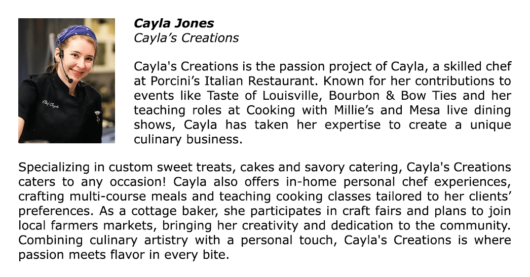 Christian Academy School System | Support | 2025 Gala | Featured Chef | Cayla Jones | Cayla's Creations