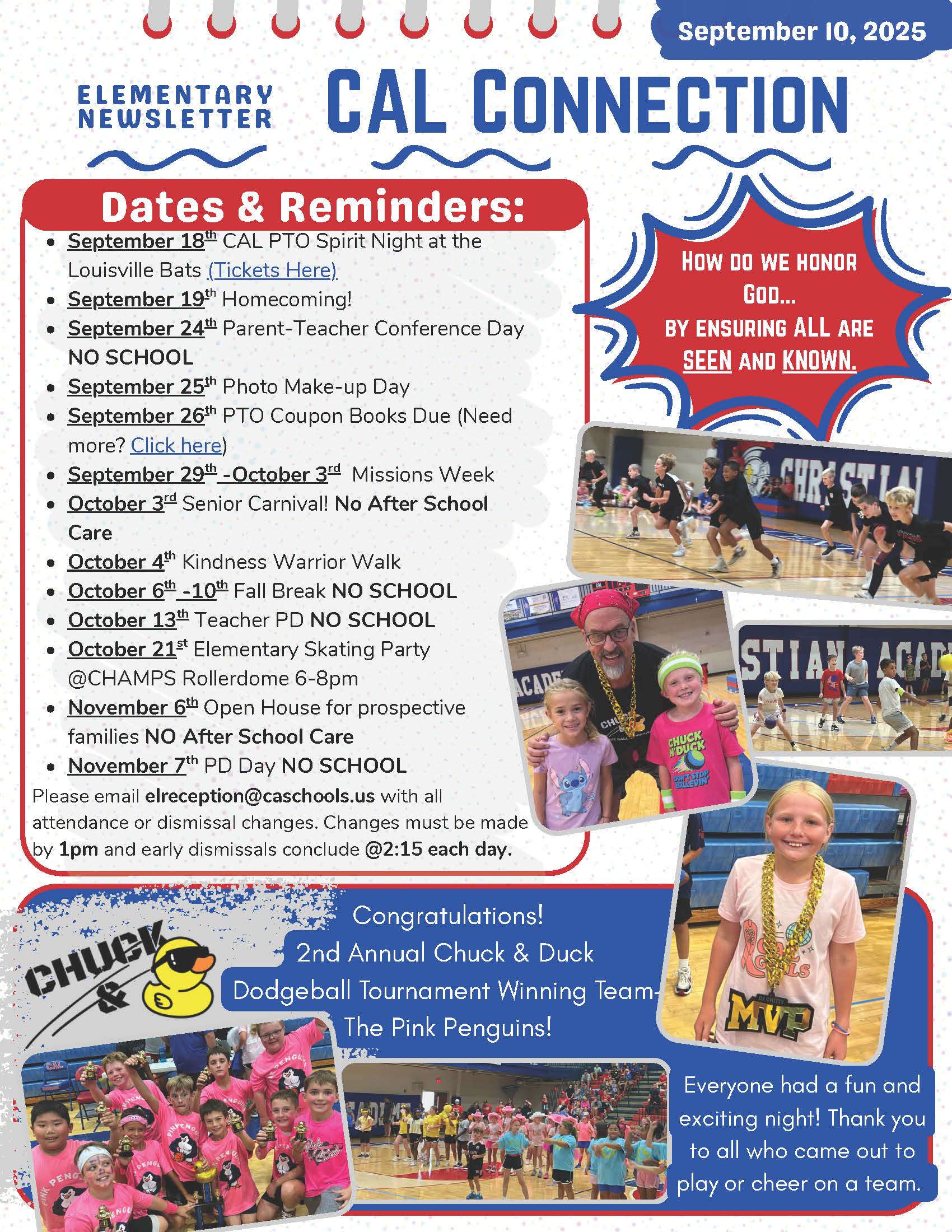 Christian Academy of Louisville Elementary CAL Connection Newsletter September 10