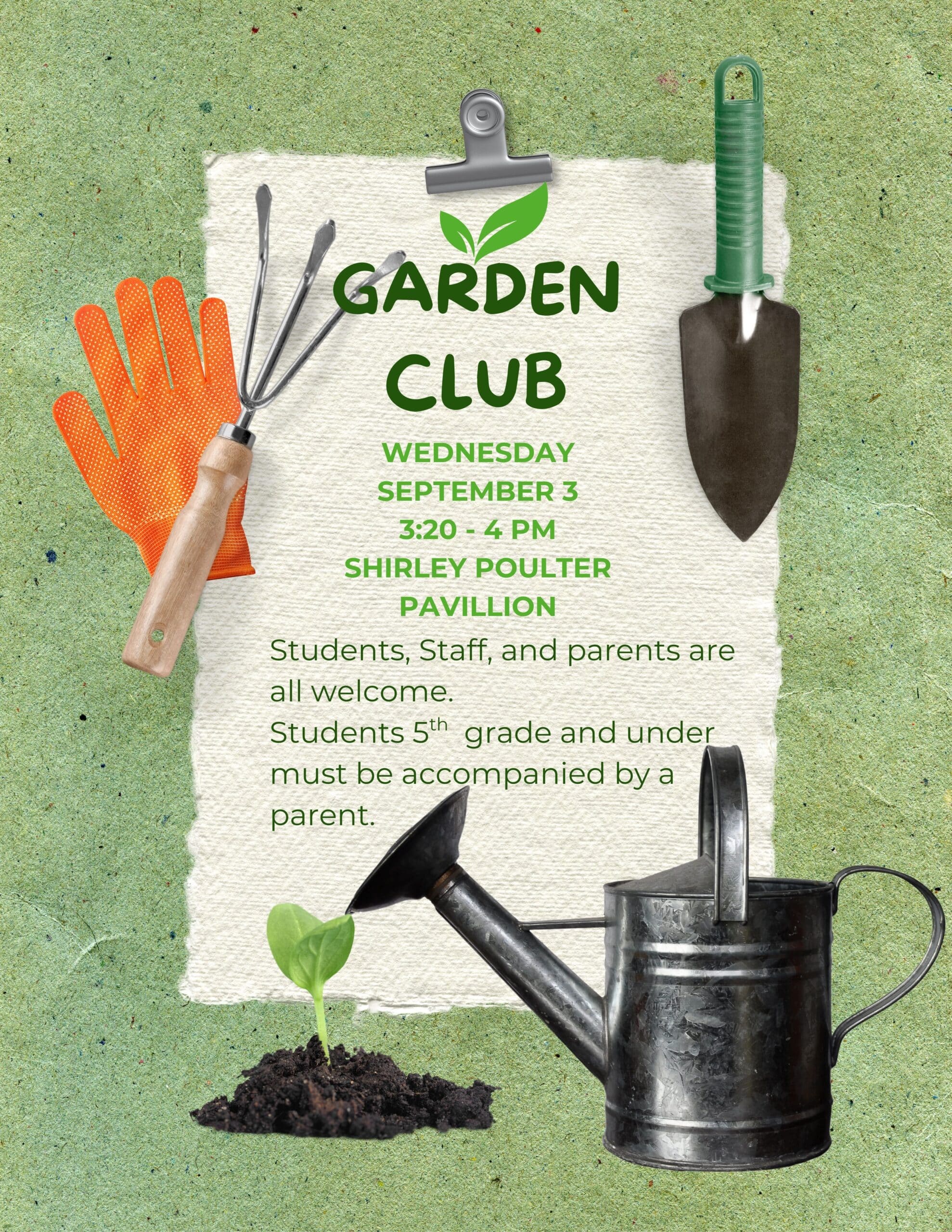 Christian Academy of Louisville Garden Club Meeting Announcement September 3 