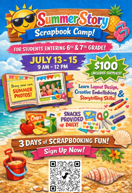 Christian Academy of Louisville My Summer Story Scrapbooking Camp 2026