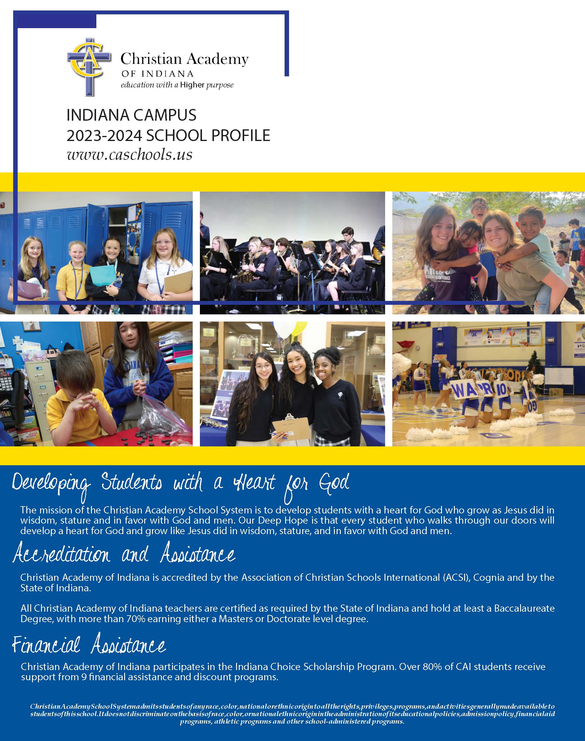 Christian Academy School System |<br />
Christian Academy of Indiana | School Profile | 2023-2024