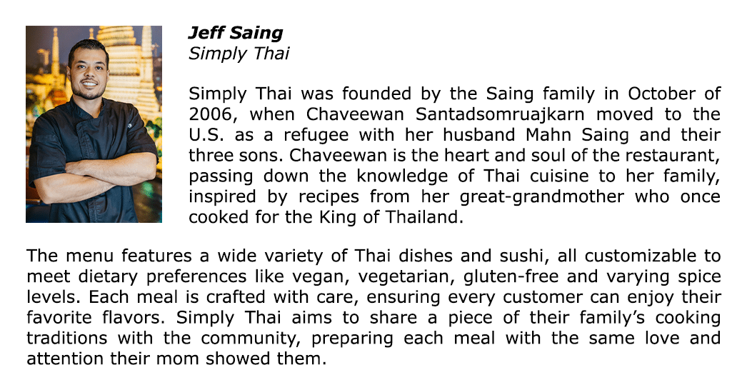 Christian Academy School System | Support | 2025 Gala | Featured Chef | Jeff Saing | Simply Thai