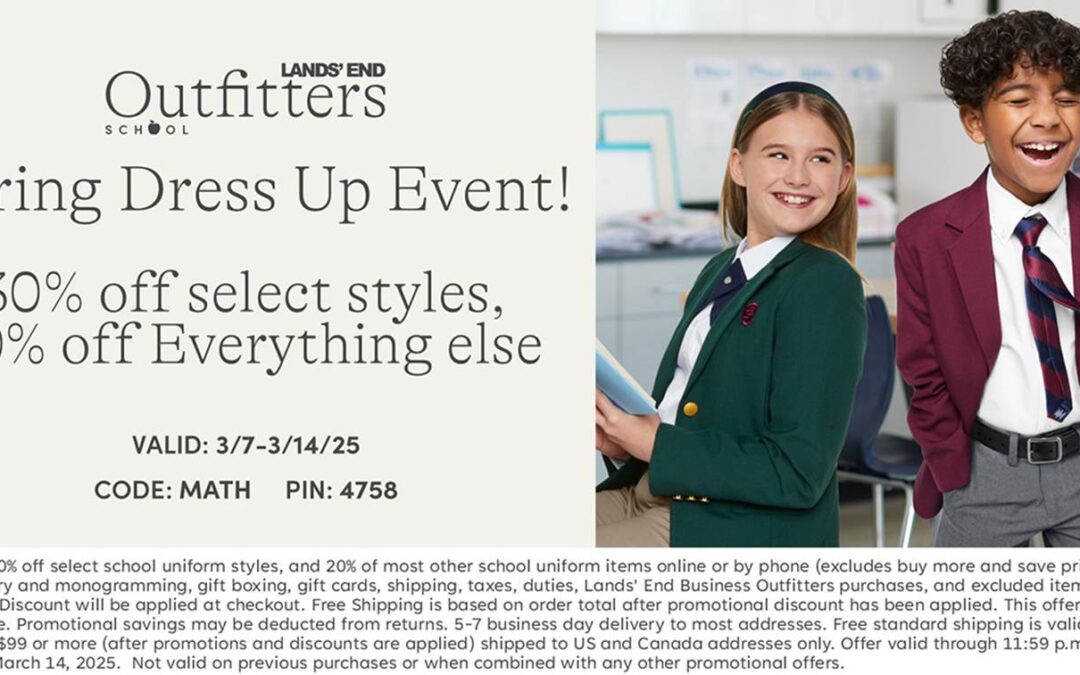 Advertisement for Lands' End Spring Dress Up Event, March 7-14