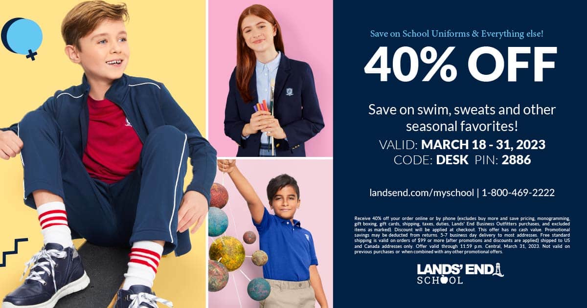 Christian Academy School System | Lands' End Uniforms | 40% OFF | March 18-31