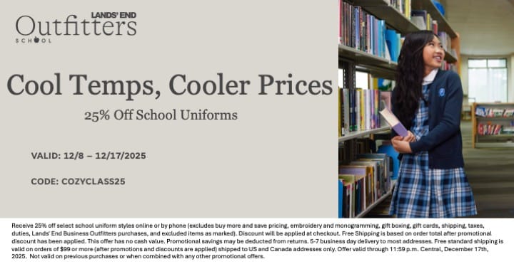 LandsEnd CoolTempsCoolerPrices December 2025 Lands' End Cool Temps, Cooler Prices - December 8-17