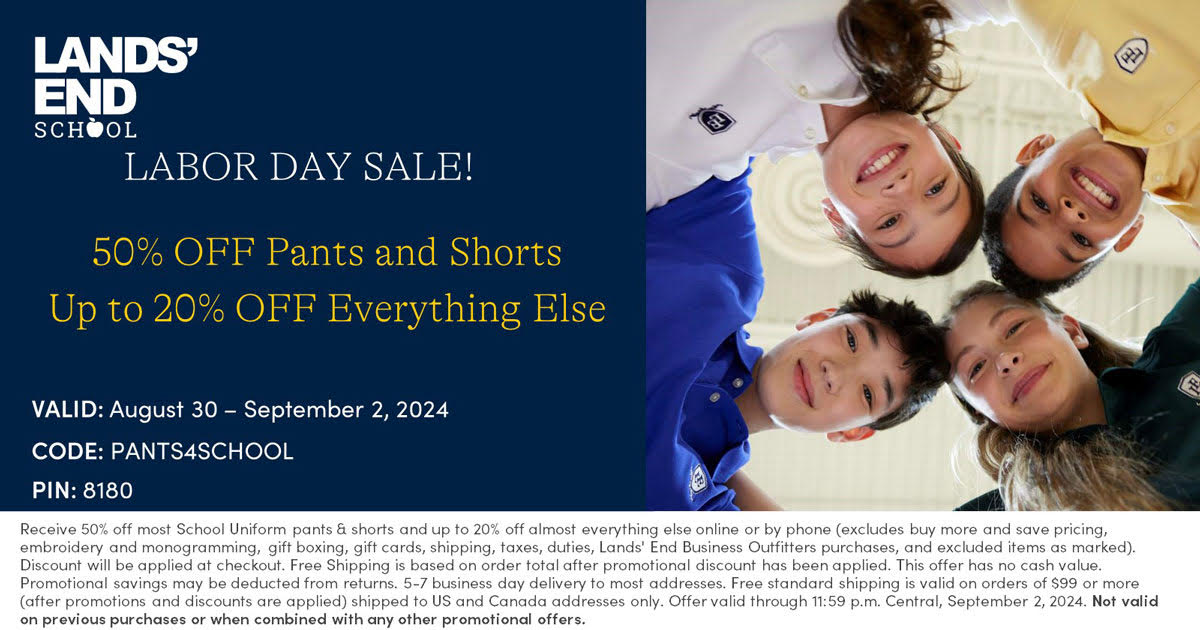 Christian Academy School System | Lands' End | Uniforms | Labor Day Sale 2024