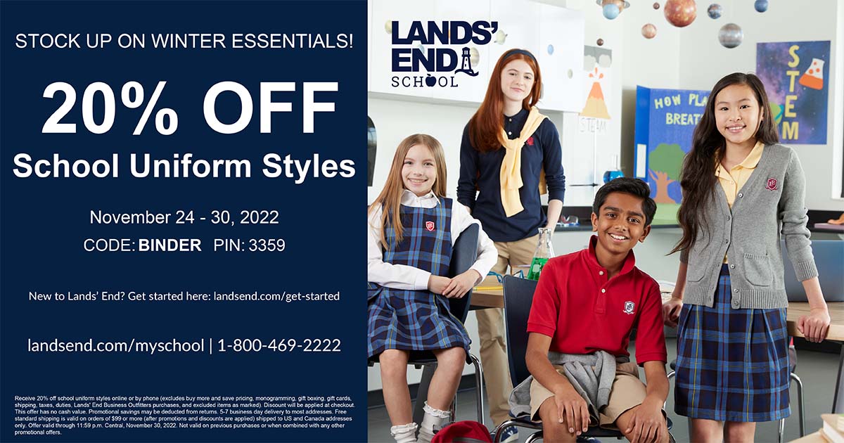 Christian Academy School System | Lands' End | Uniforms | Stock Up on Winter Essentials | November 24-30