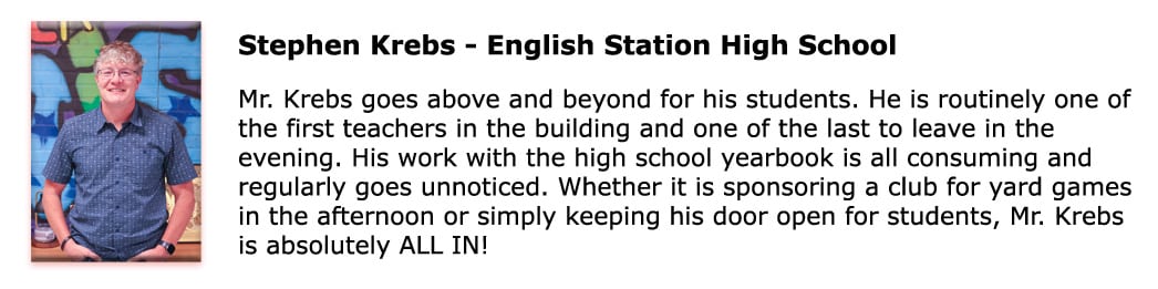 Christian Academy School System | Support | ALL IN Outstanding Teachers | Christian Academy of Louisville | English Station High School | Stephen Krebs